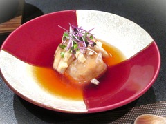 里芋と煮穴子の饅頭揚げ餅まぶし